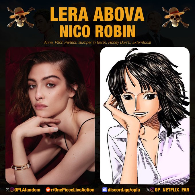 Lera Abova cast as Nico Robin in Netflix’s One Piece live-action series.